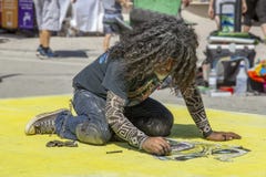 莱克沃思,佛罗里达,美国很好23-24,2019第25每年街道绘画费斯特 免版税库存照片 莱克沃思,佛罗里达,美国很好23-24,2019第25每年街道绘画费斯特 免版税库存照片